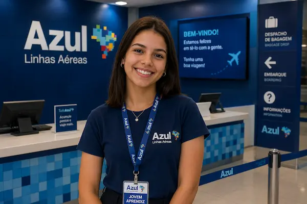jovem aprendiz azul